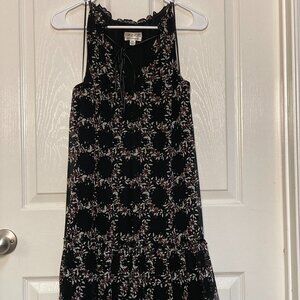Women's dress by MSSP black with purple and white pattern sze XS